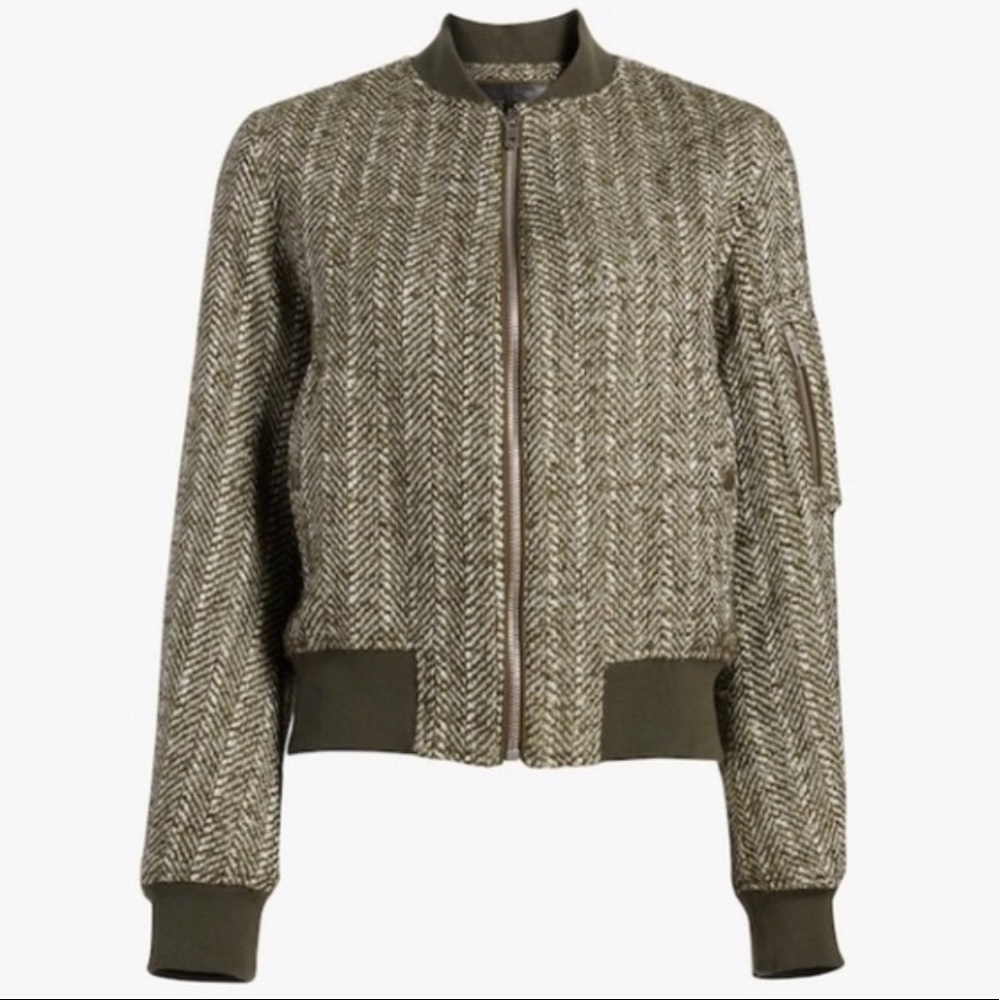 Rag & Bone Manston Herringbone Bomber Jacket